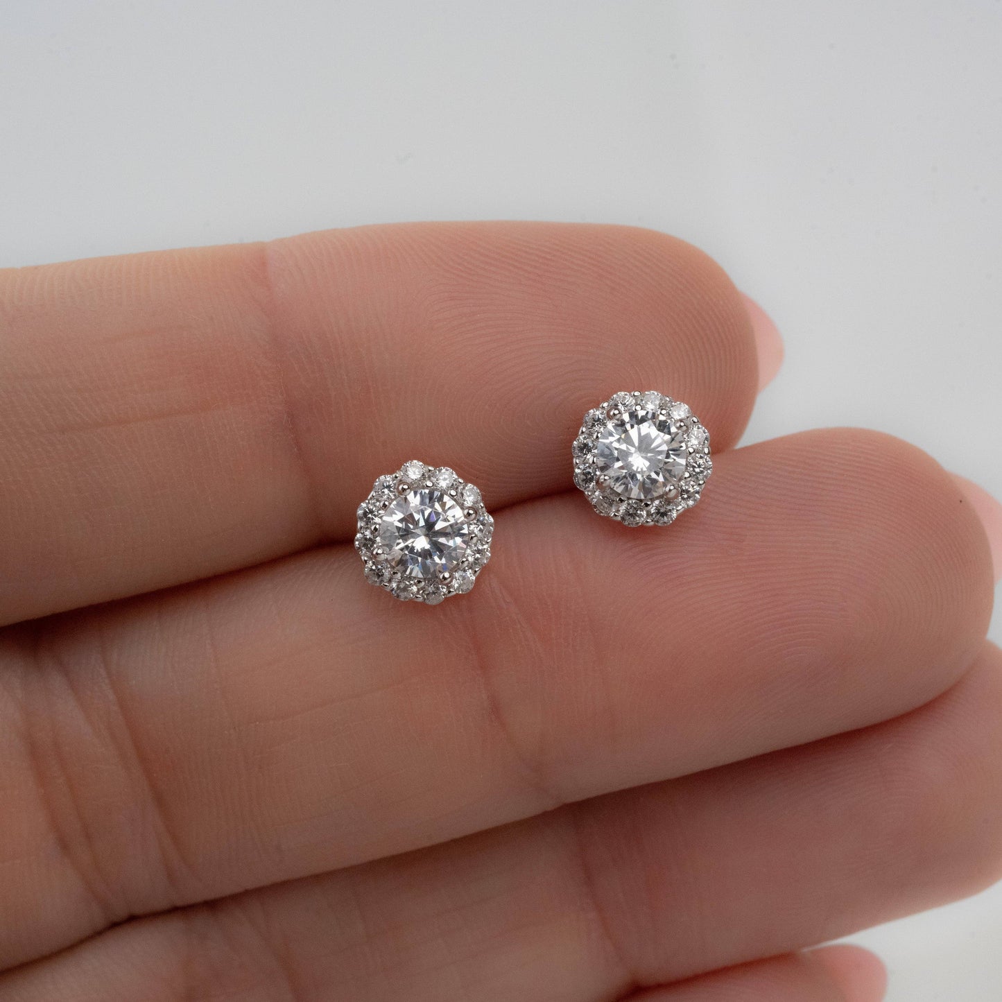 Diamond Halo Studs