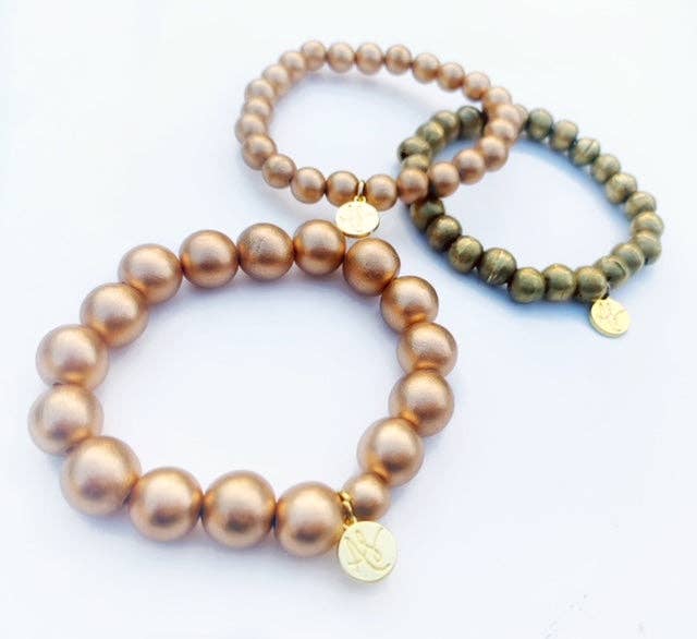 Matte Gold Small Bead Stacking Bracelet