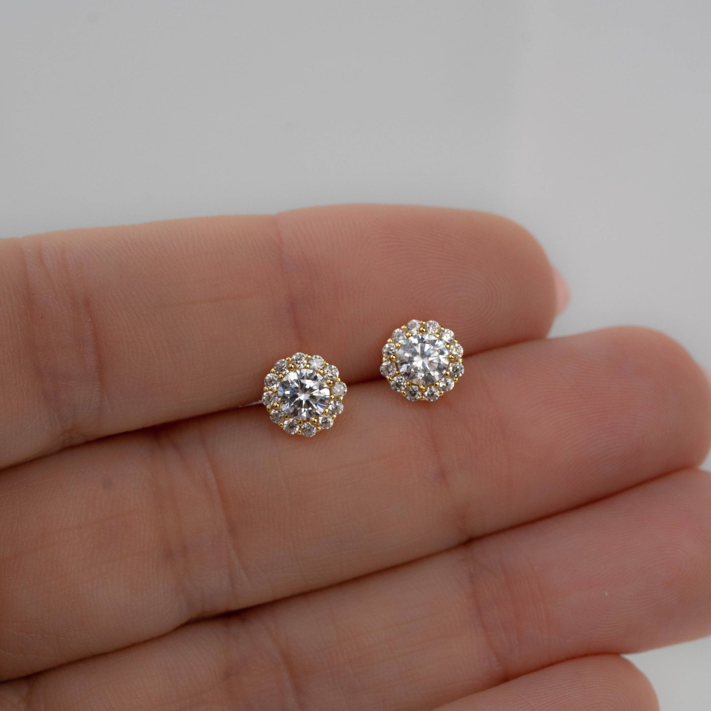 Diamond Halo Studs