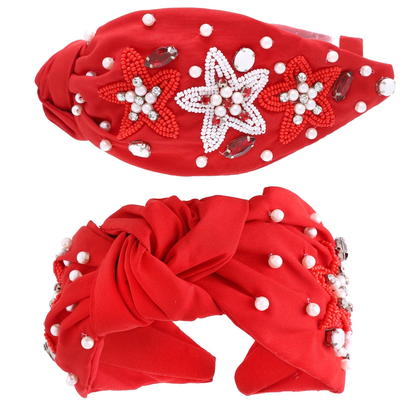 Christmas Beaded Star Knotted Headband
