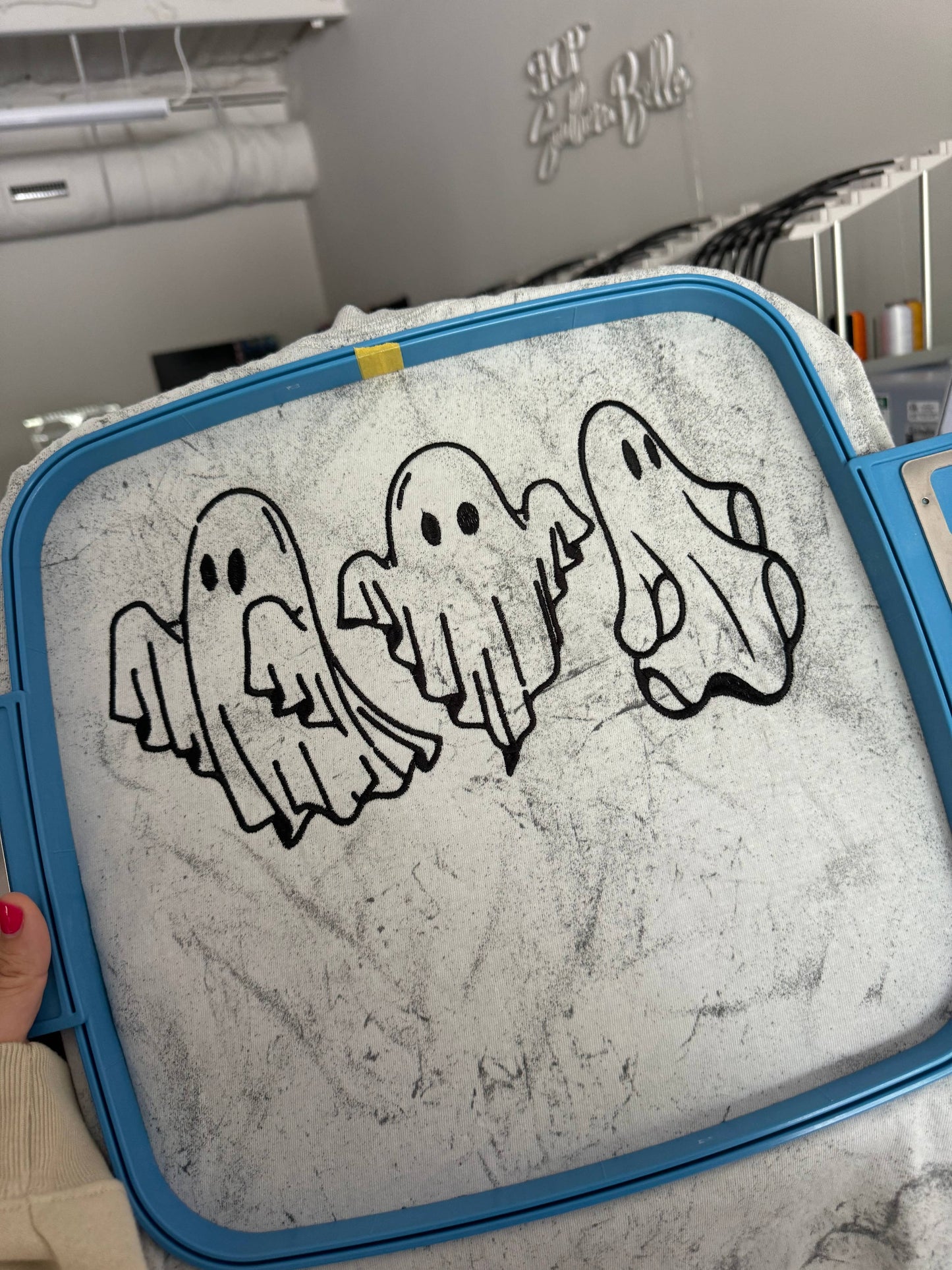 Halloween Embroidered Ghost Short Sleeve T