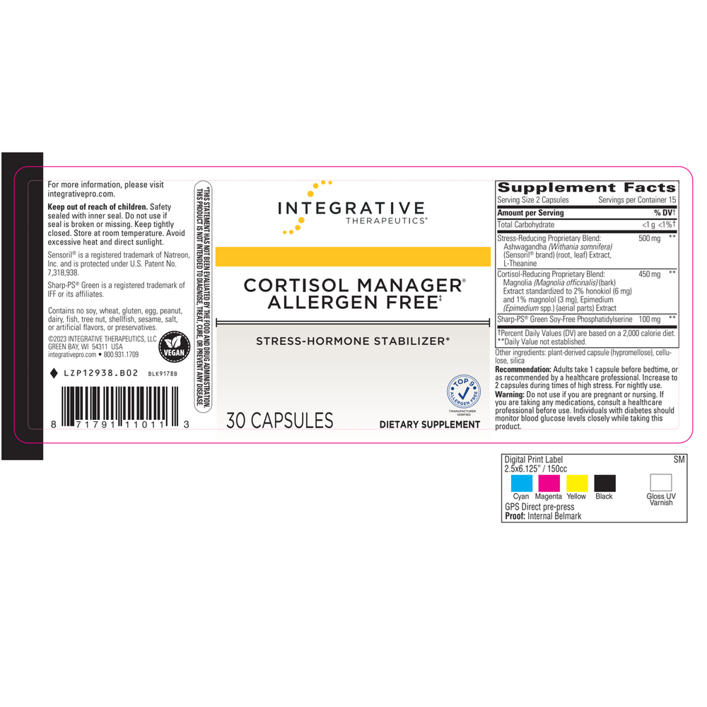 Cortisol Manager® Allergen Free | Stress Hormone Stabilizer
