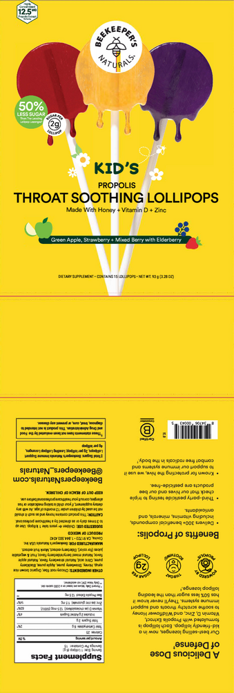 Kid's Propolis Soothing Lollipops | 15 ct