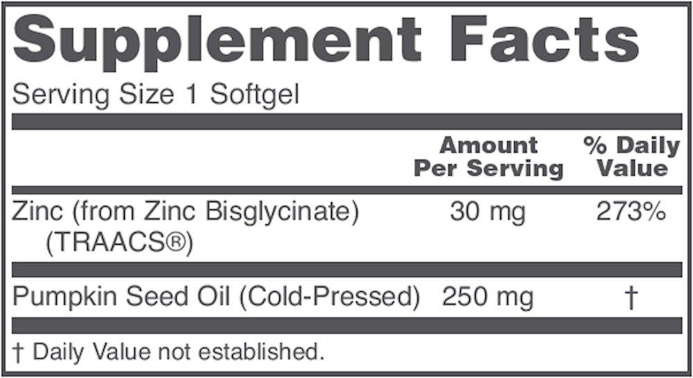 Zinc Glycinate 30mg Softgel