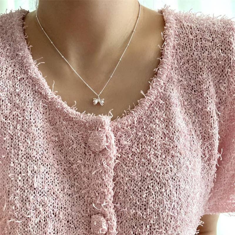Dainty Bow Charm Necklace