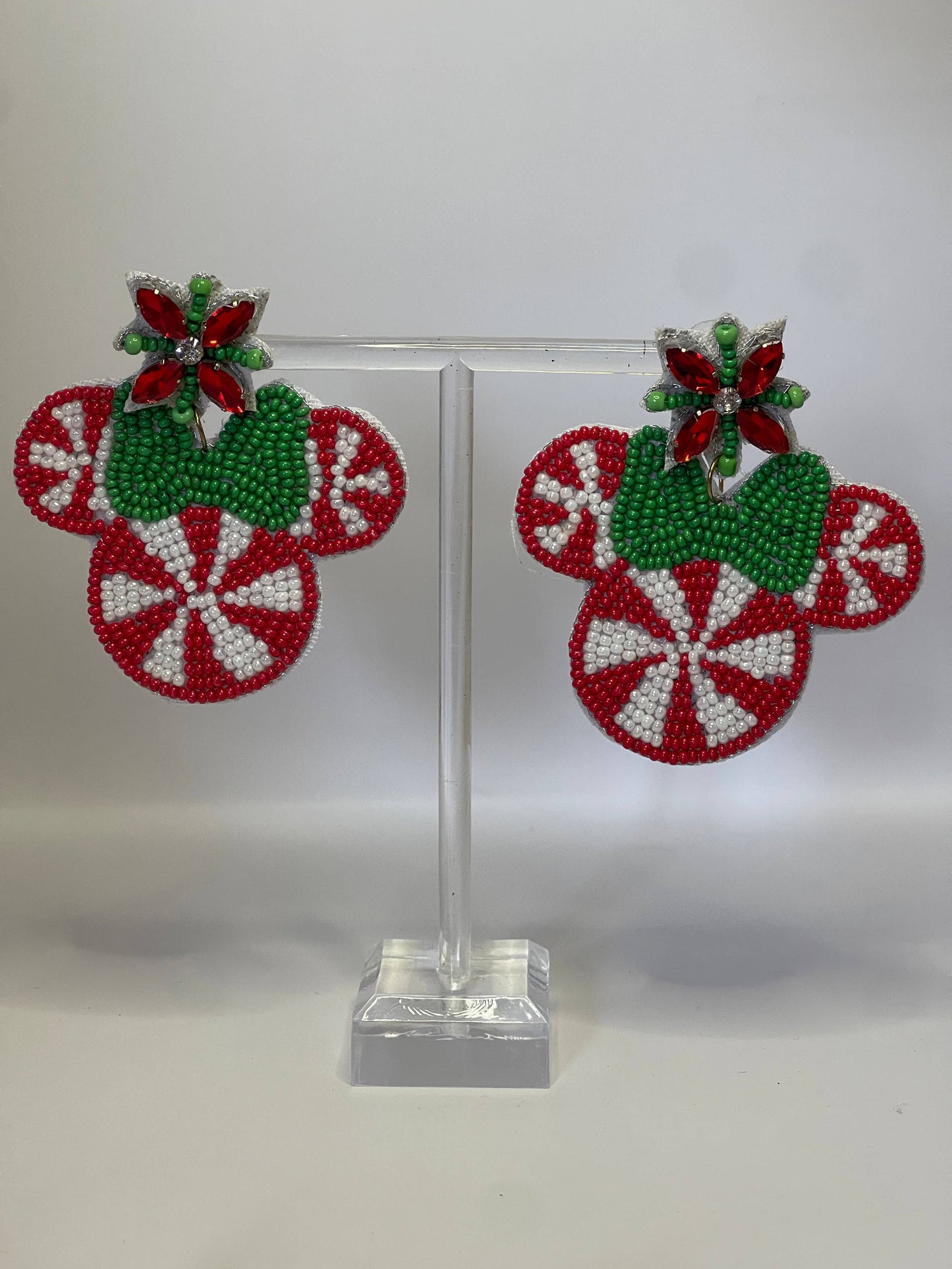 Christmas Peppermint Mouse Earrings