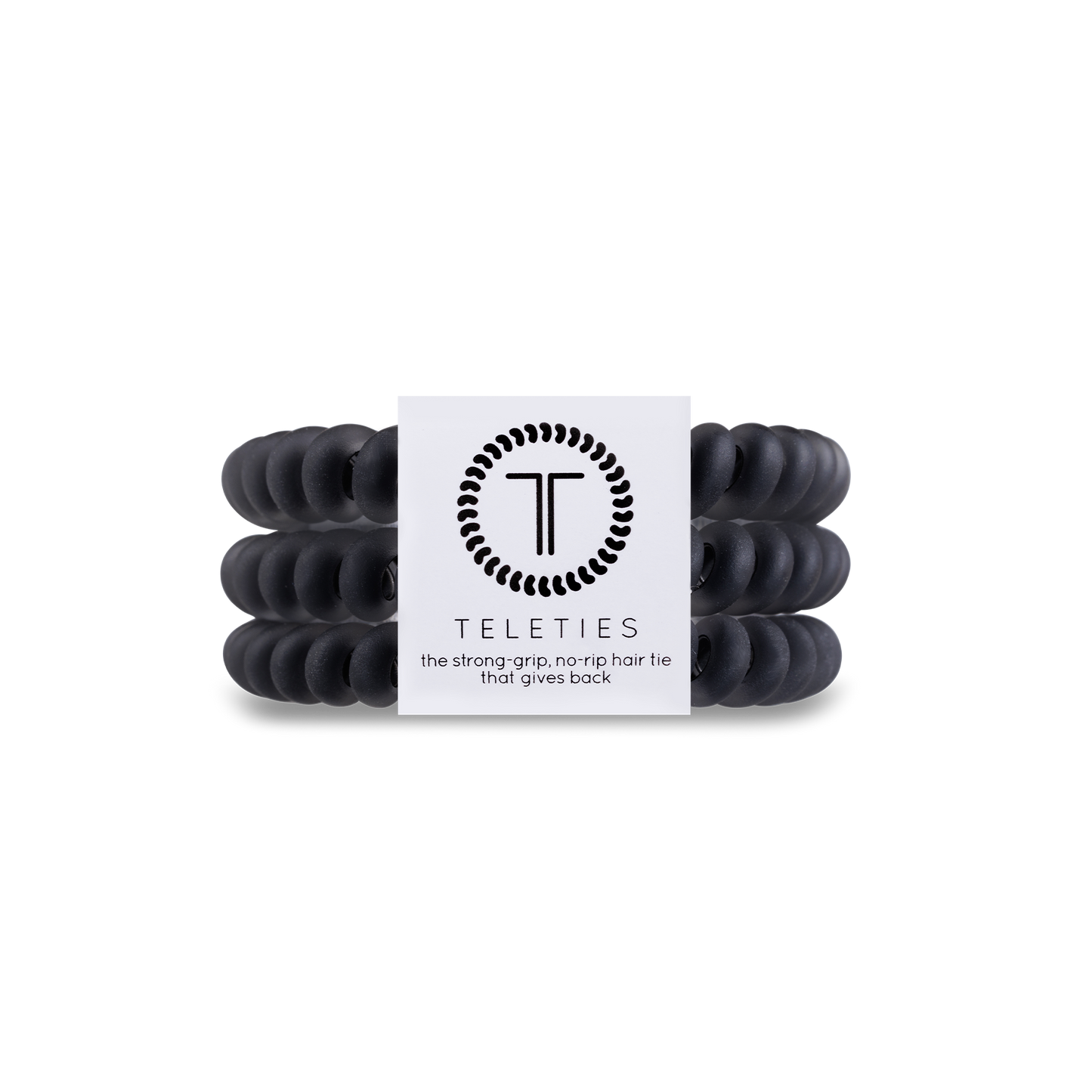 Matte Black - Small Spiral Hair Coils, Hair Ties, 3-pack