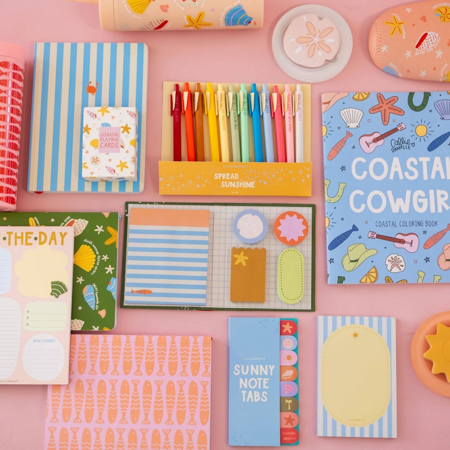 Sunny Striped Coastal-Inspired 4x6 Notepad