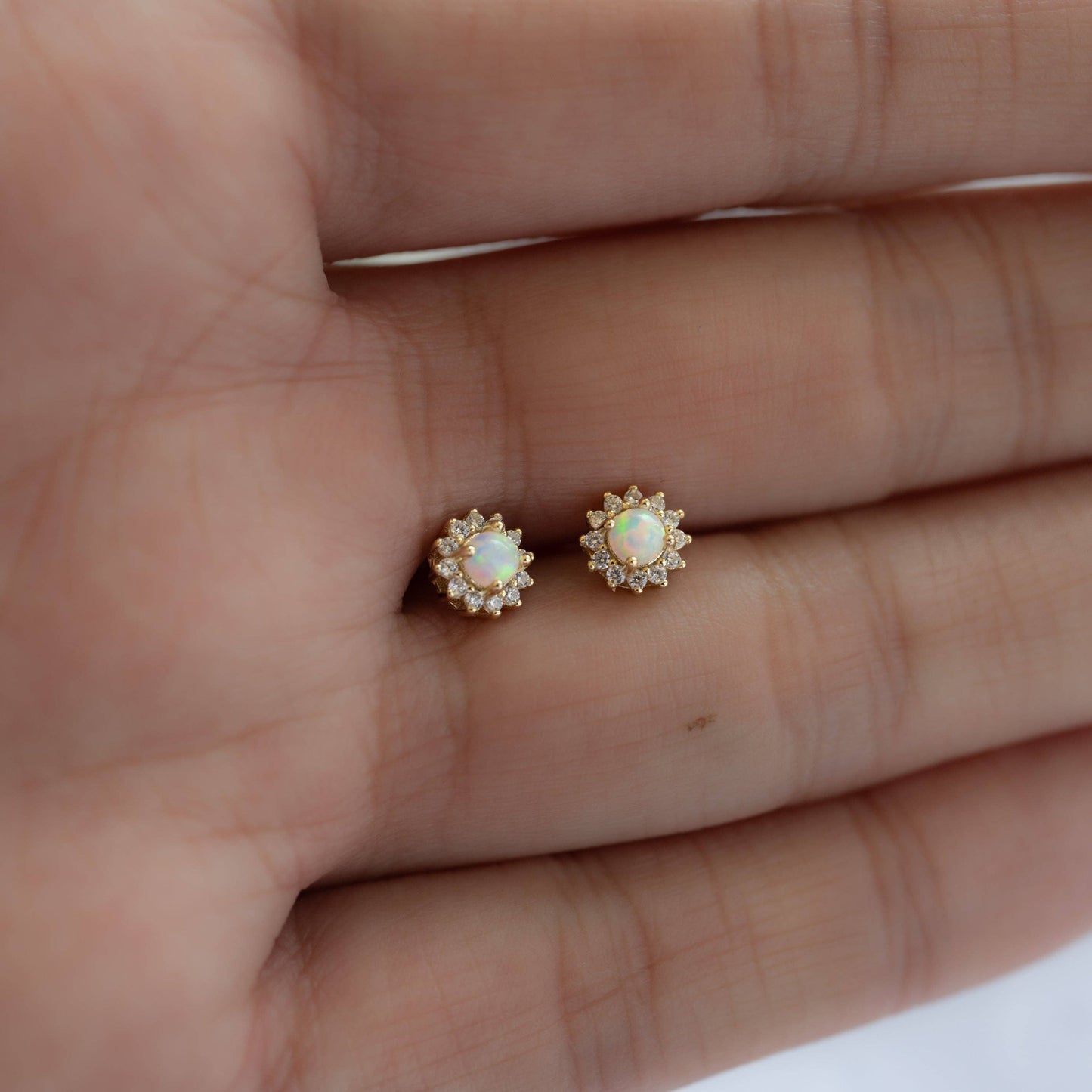 Lora Opal Stud Earrings
