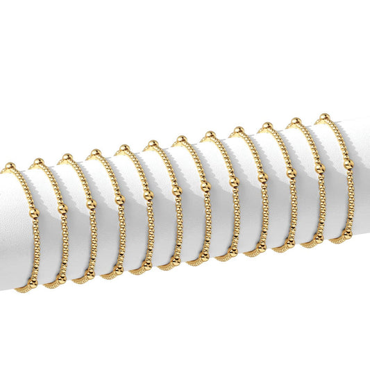 3mm Bead with 5mm accent Stretch Bracelet