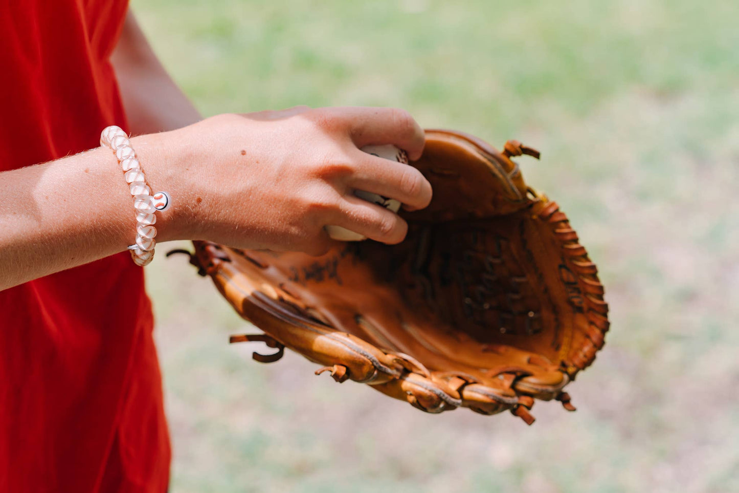 Baseball - Large Spiral Hair Coils, Hair Ties, 3-pack