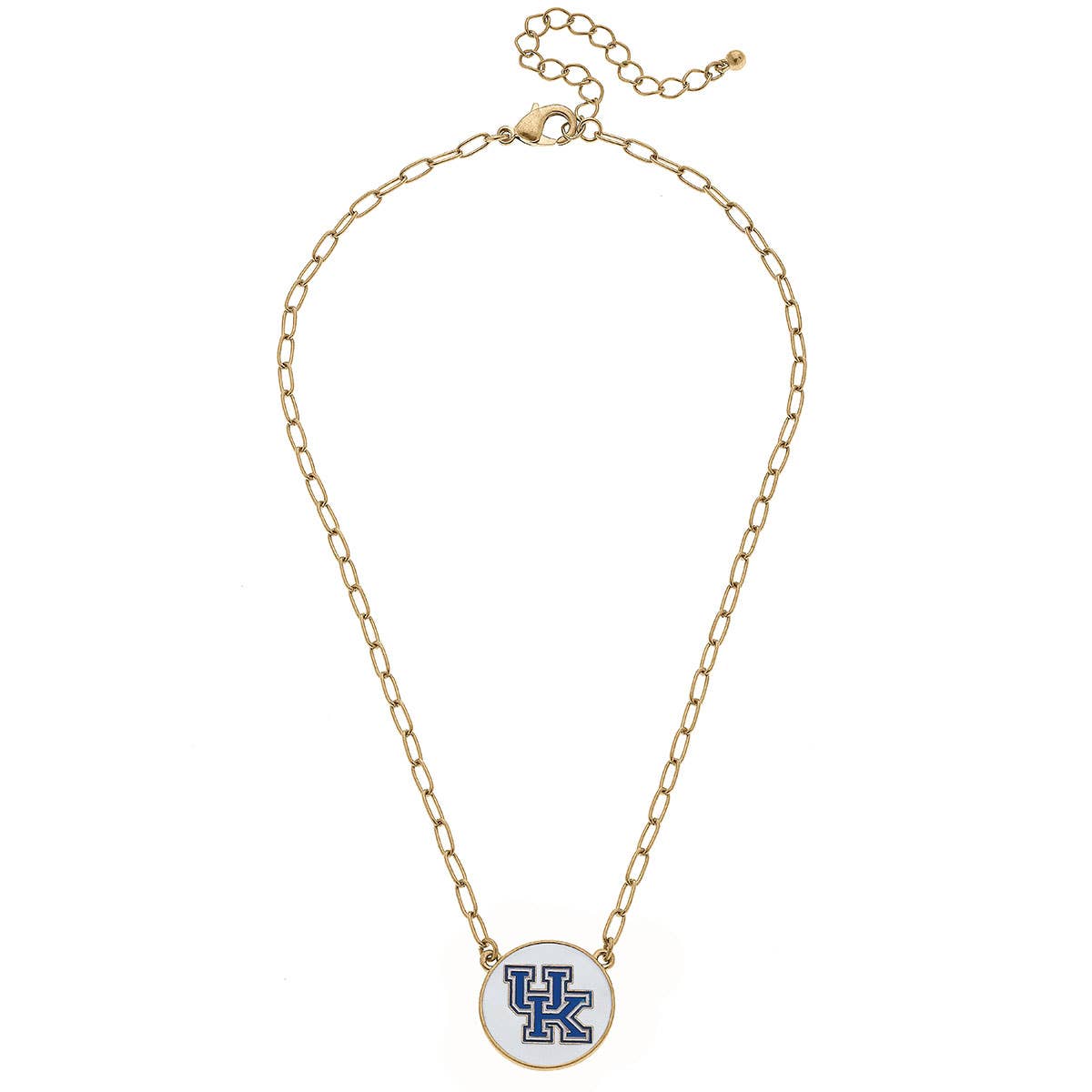 Kentucky Wildcats Enamel Disc Pendant Necklace in White