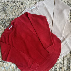 Rounded Bottom Corded Crewneck