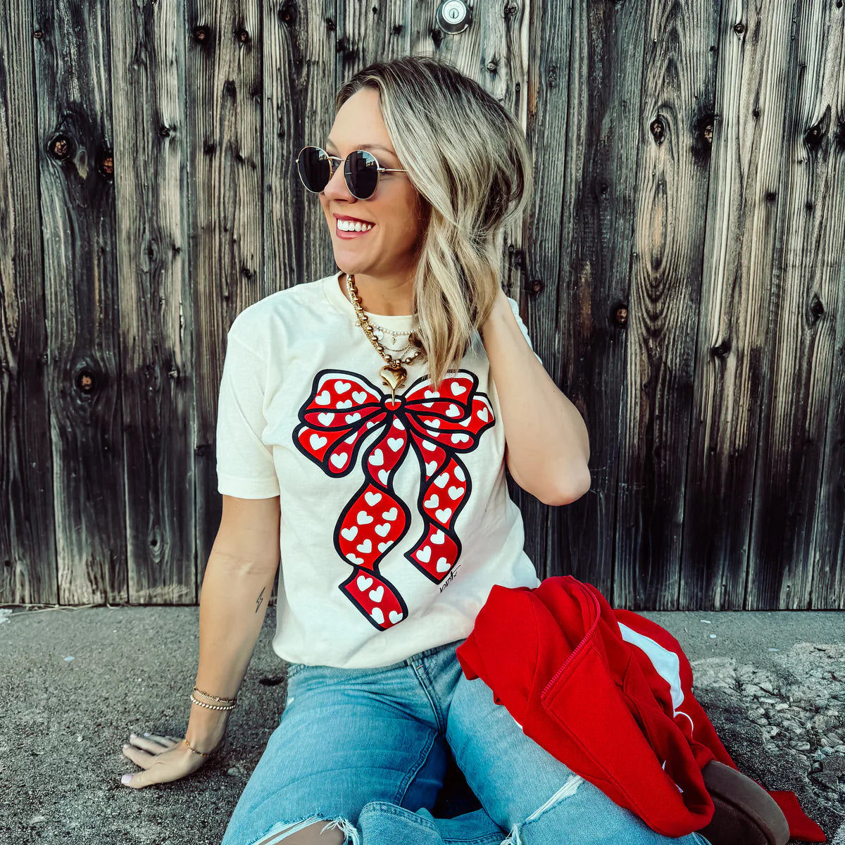 Big Heart Bow Tee | Adult