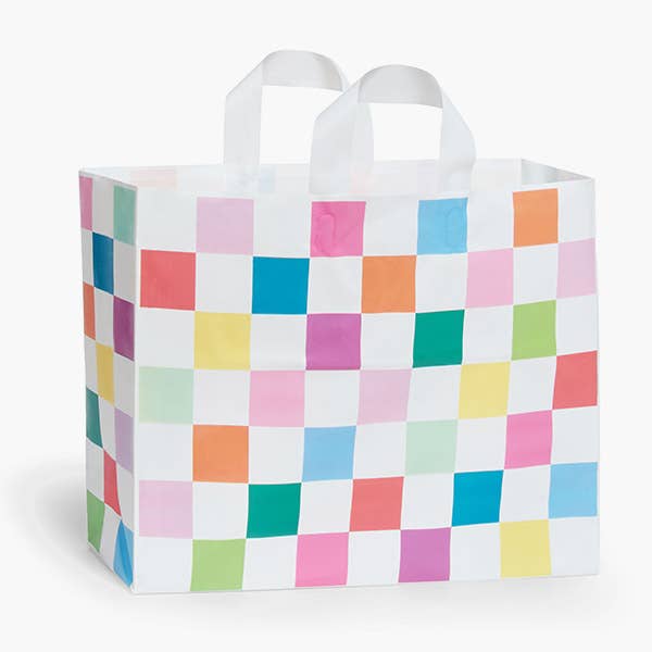 Color Block Plastic Gift Bags