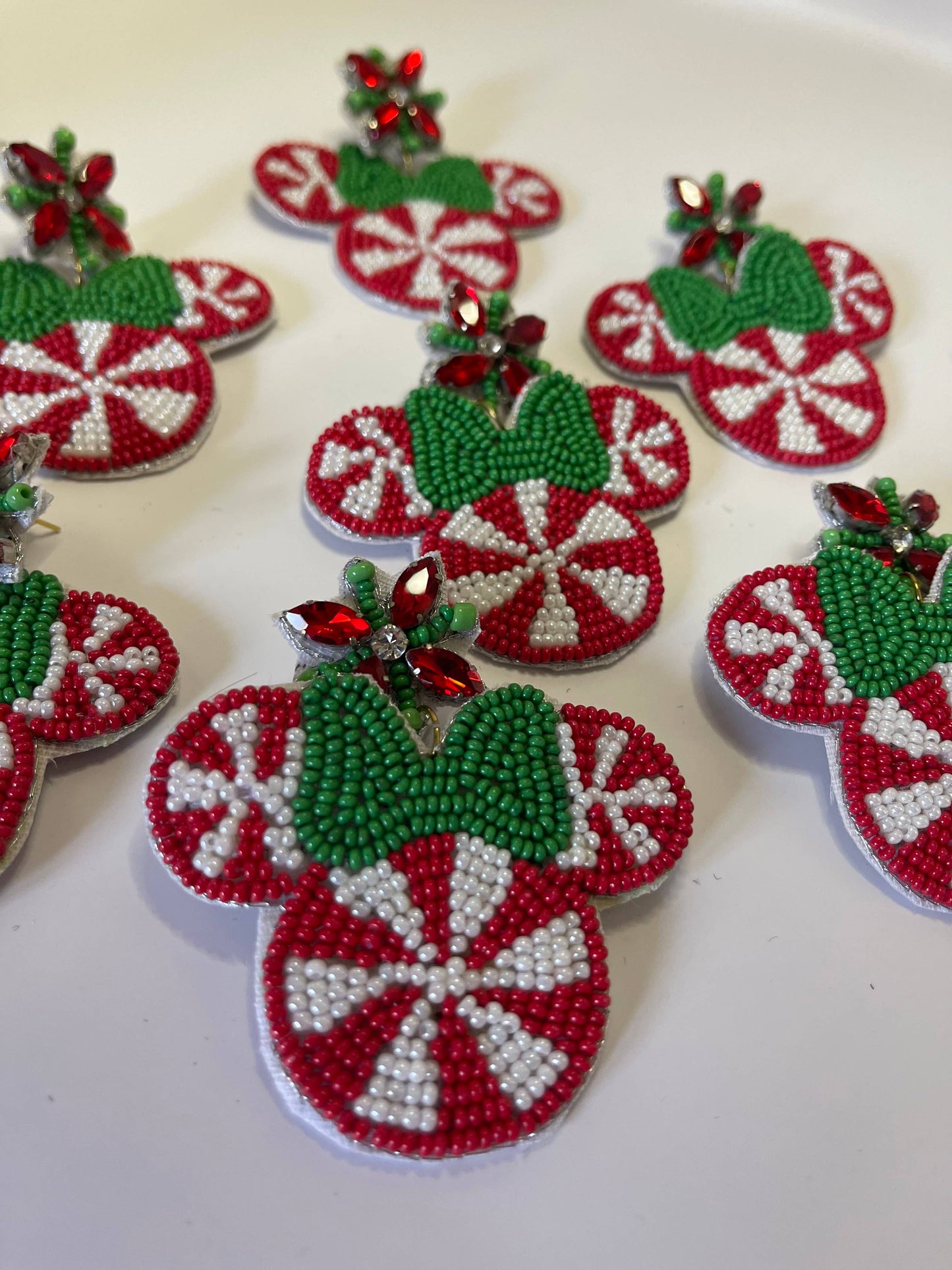 Christmas Peppermint Mouse Earrings