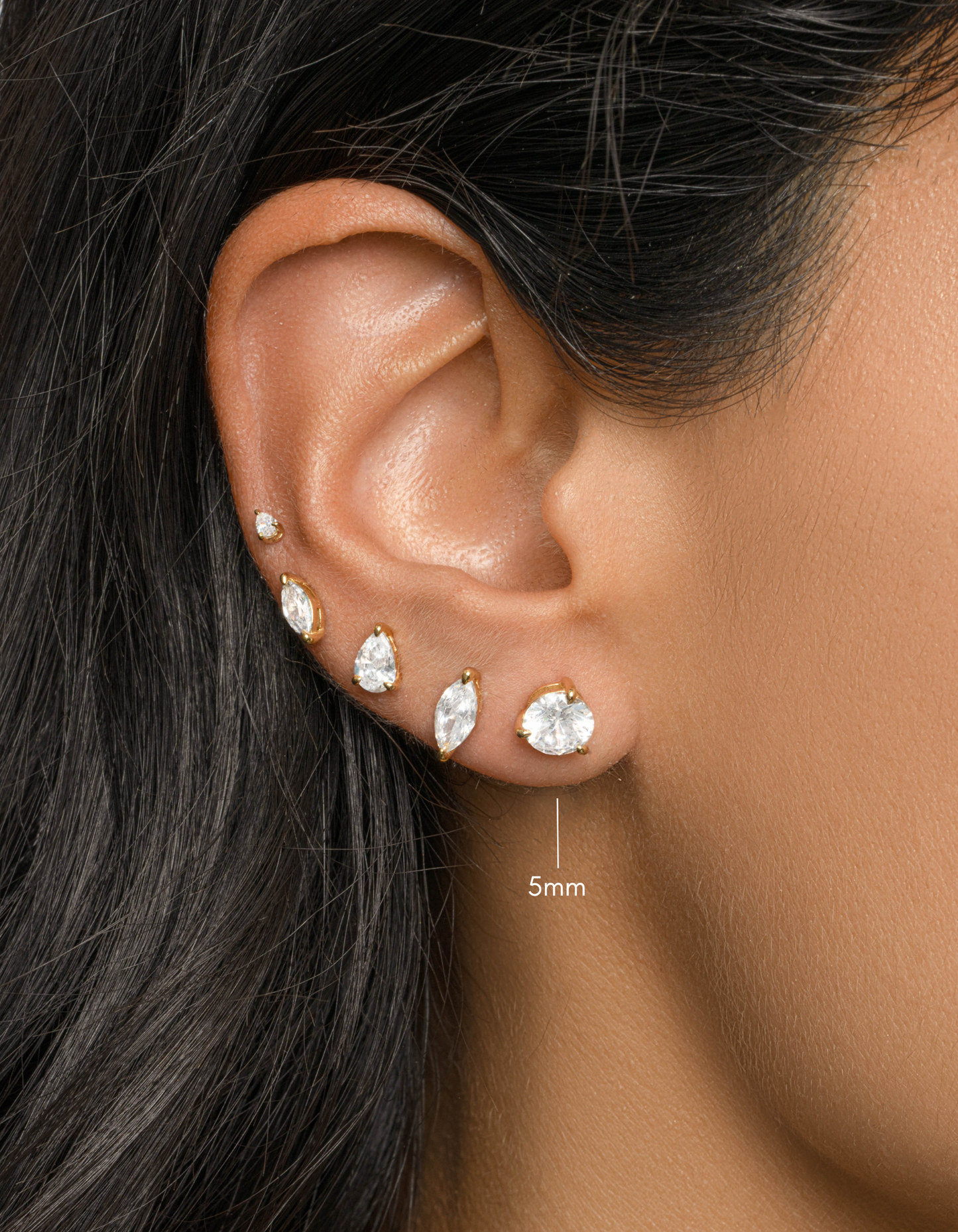 Round Solitaire Stud Earrings (Multiple Sizes Available)
