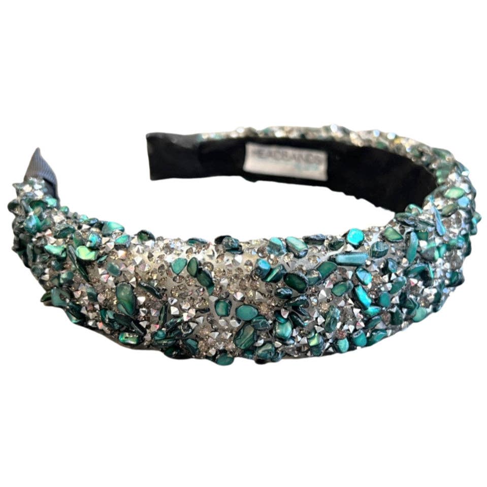 All That Glitters Headband - Forest Green + Silver