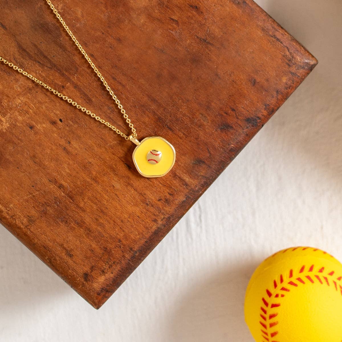 Homerun! Softball Pendant Necklace