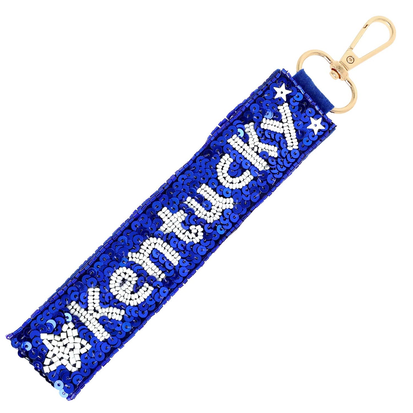 Kentucky Seed Beaded Sequin KeyChain