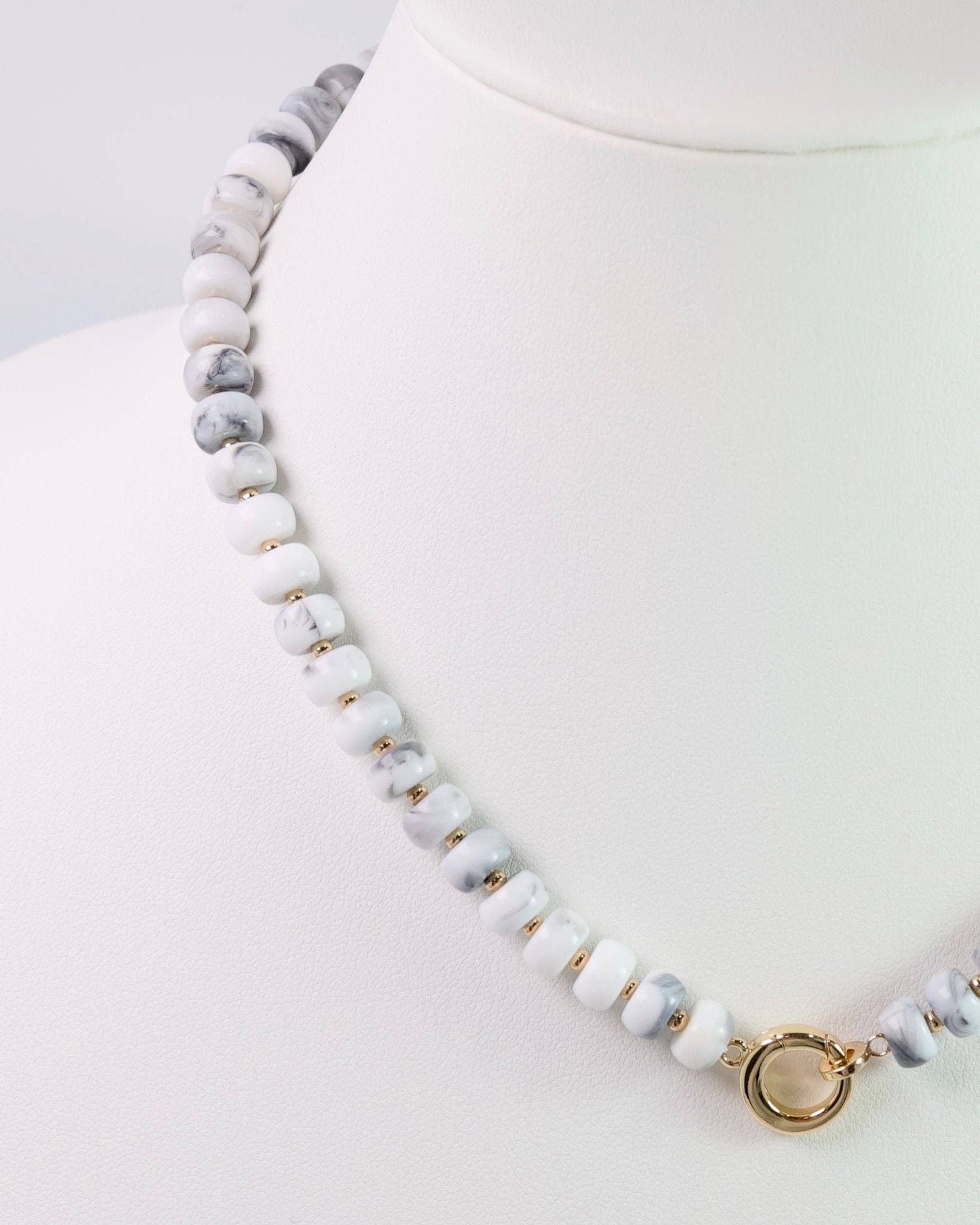 Tiara Beaded Toggle Necklace Gray