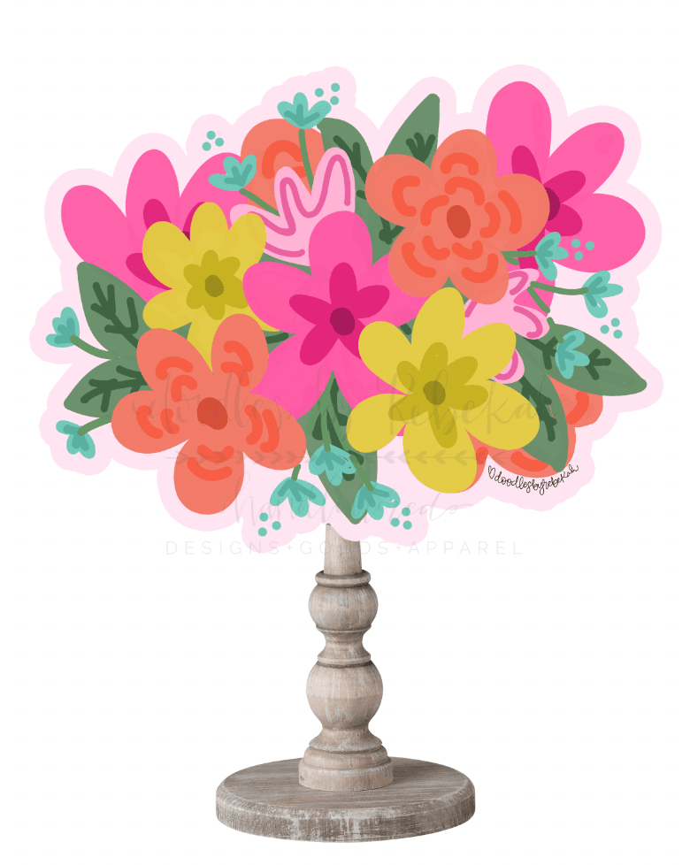 Colorful flowers topper