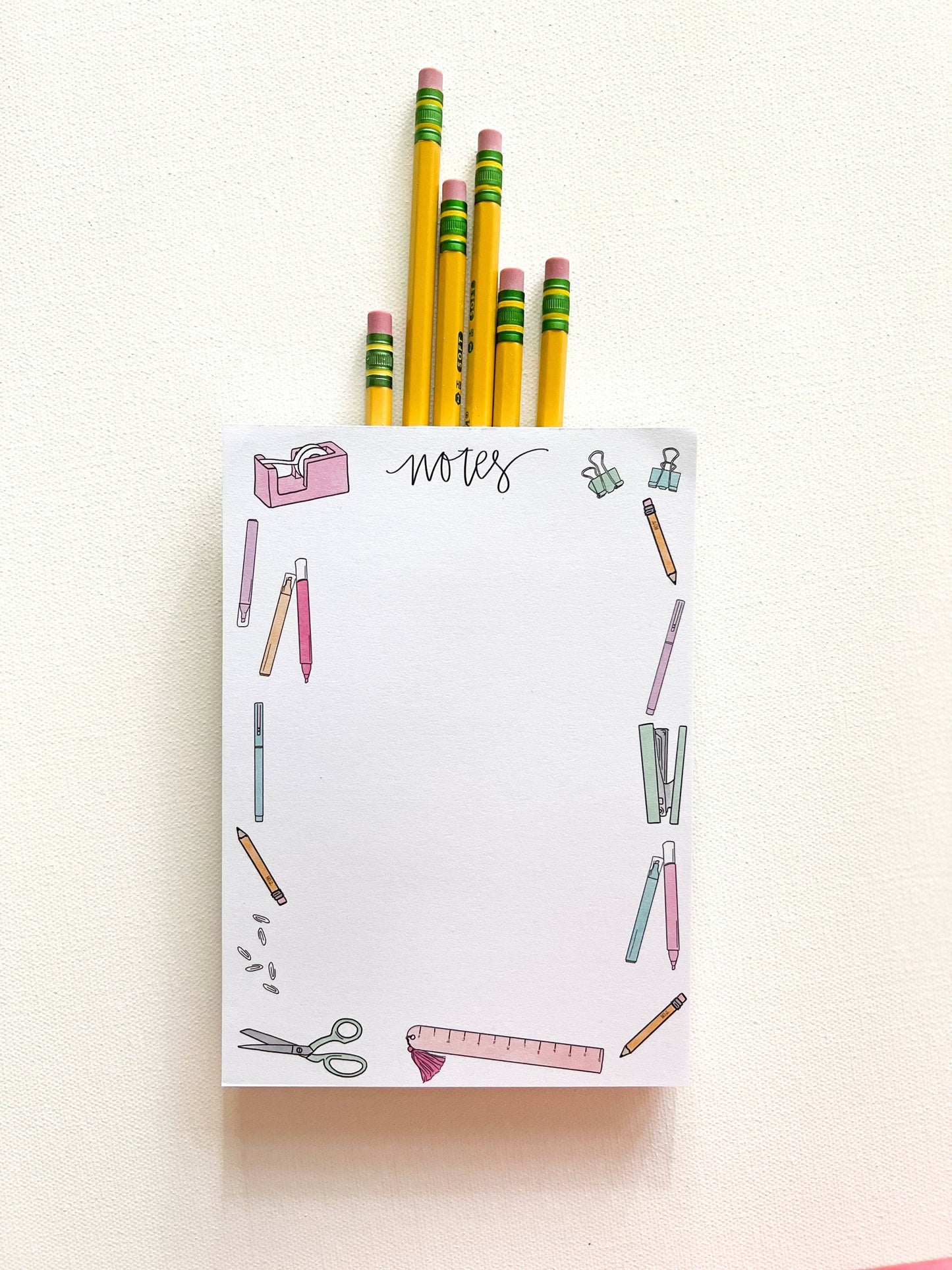 School supplies notepad