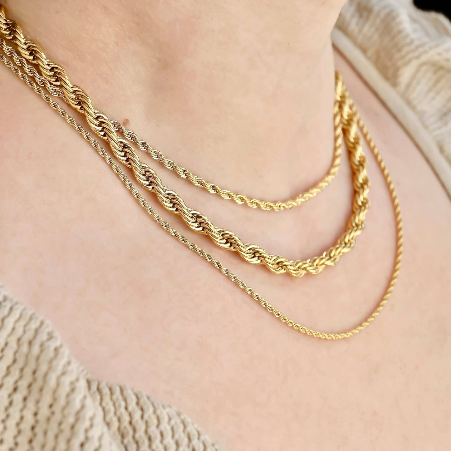 Rope Chain Necklace - Waterproof Twisted Chain Necklace