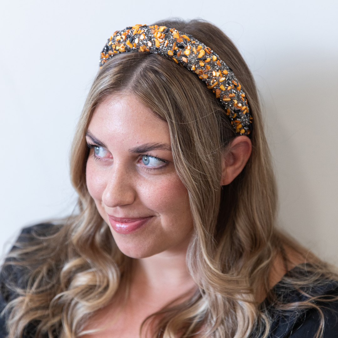 Limited Edition All That Glitters Headband - Black + Orange