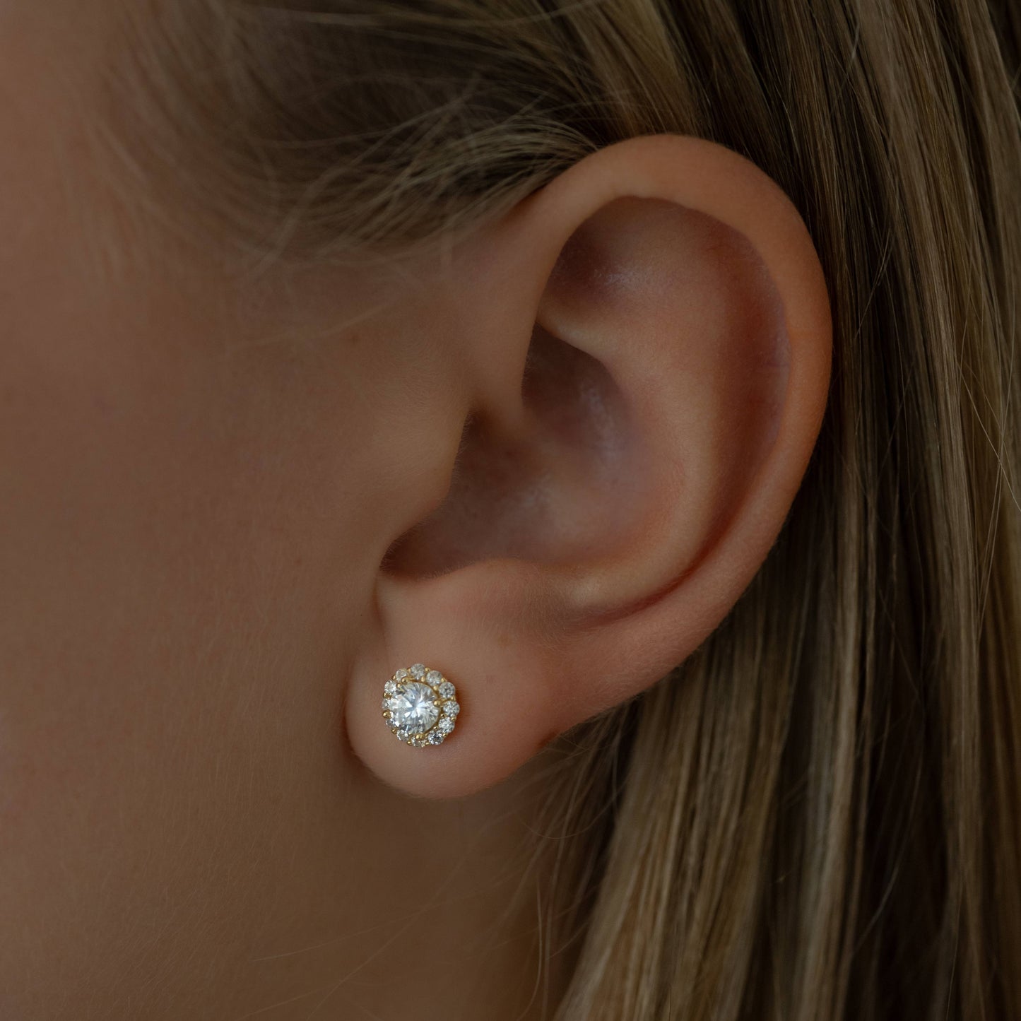 Diamond Halo Studs