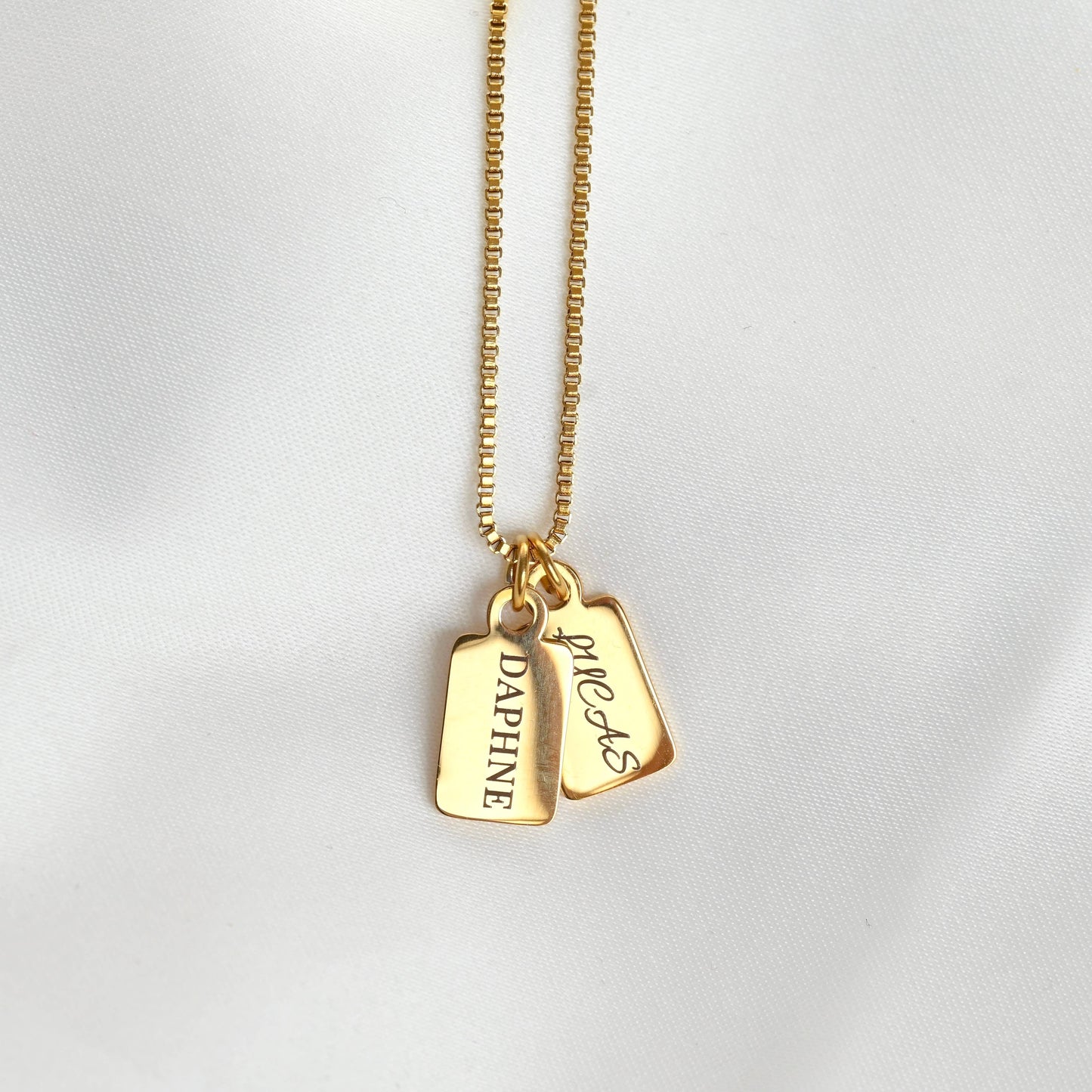 Custom Tag Charm Necklace - Multiple Bar Family Necklace