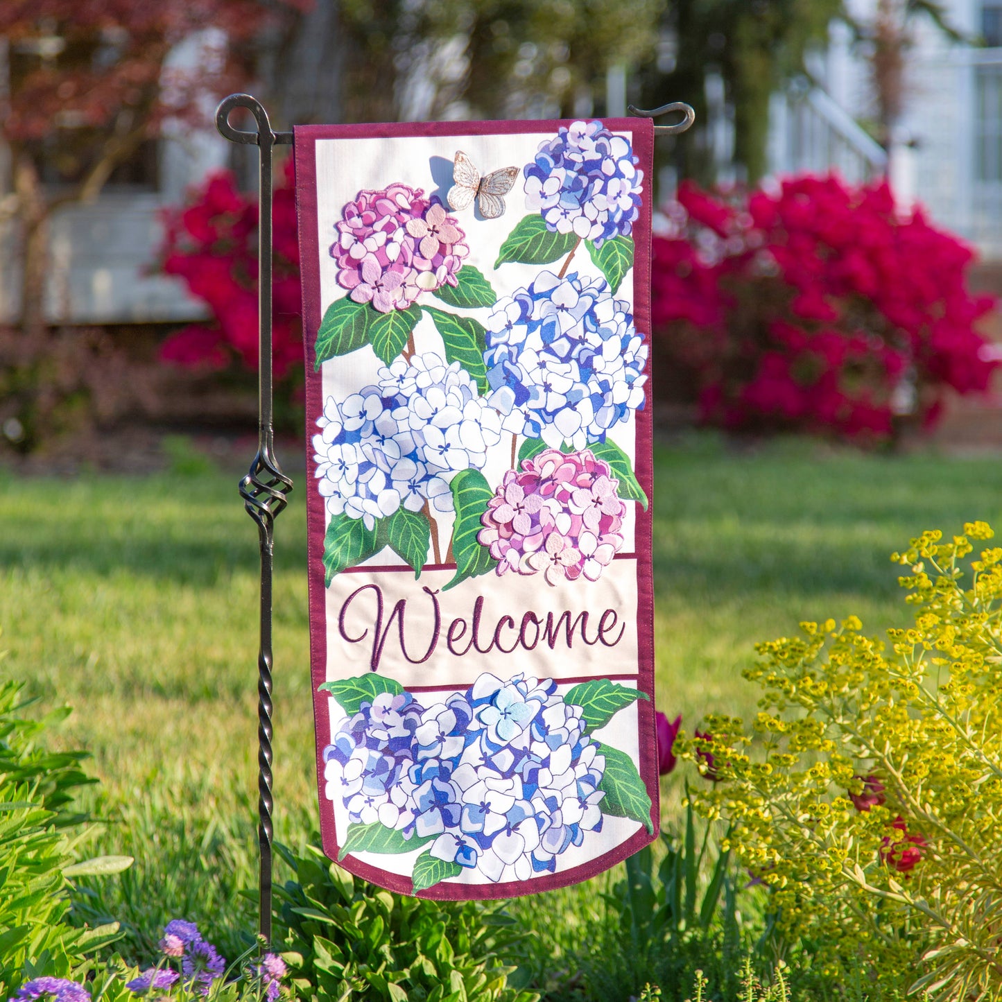 Hydrangea Garden Textile Flag