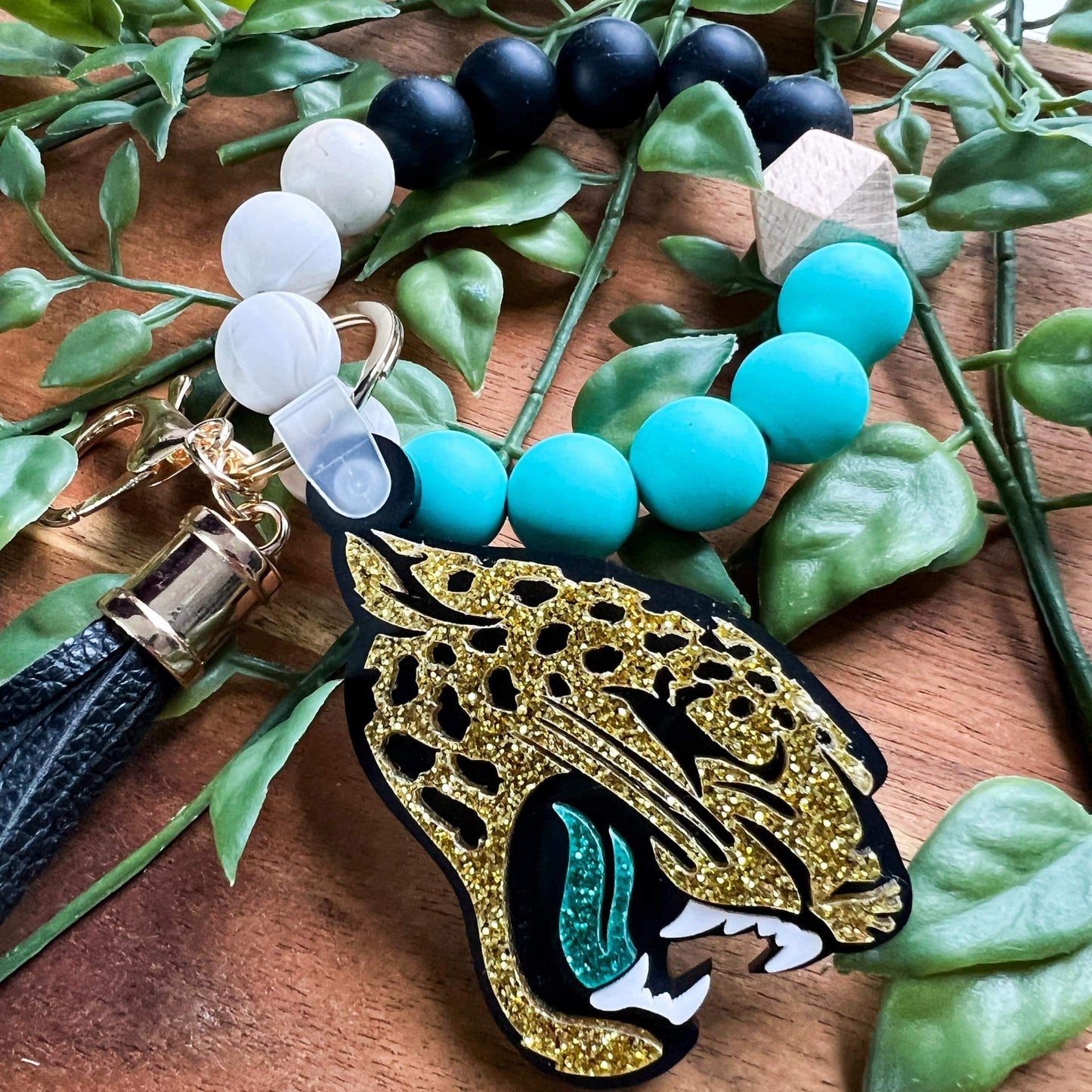 Jaguar keychain wristlet