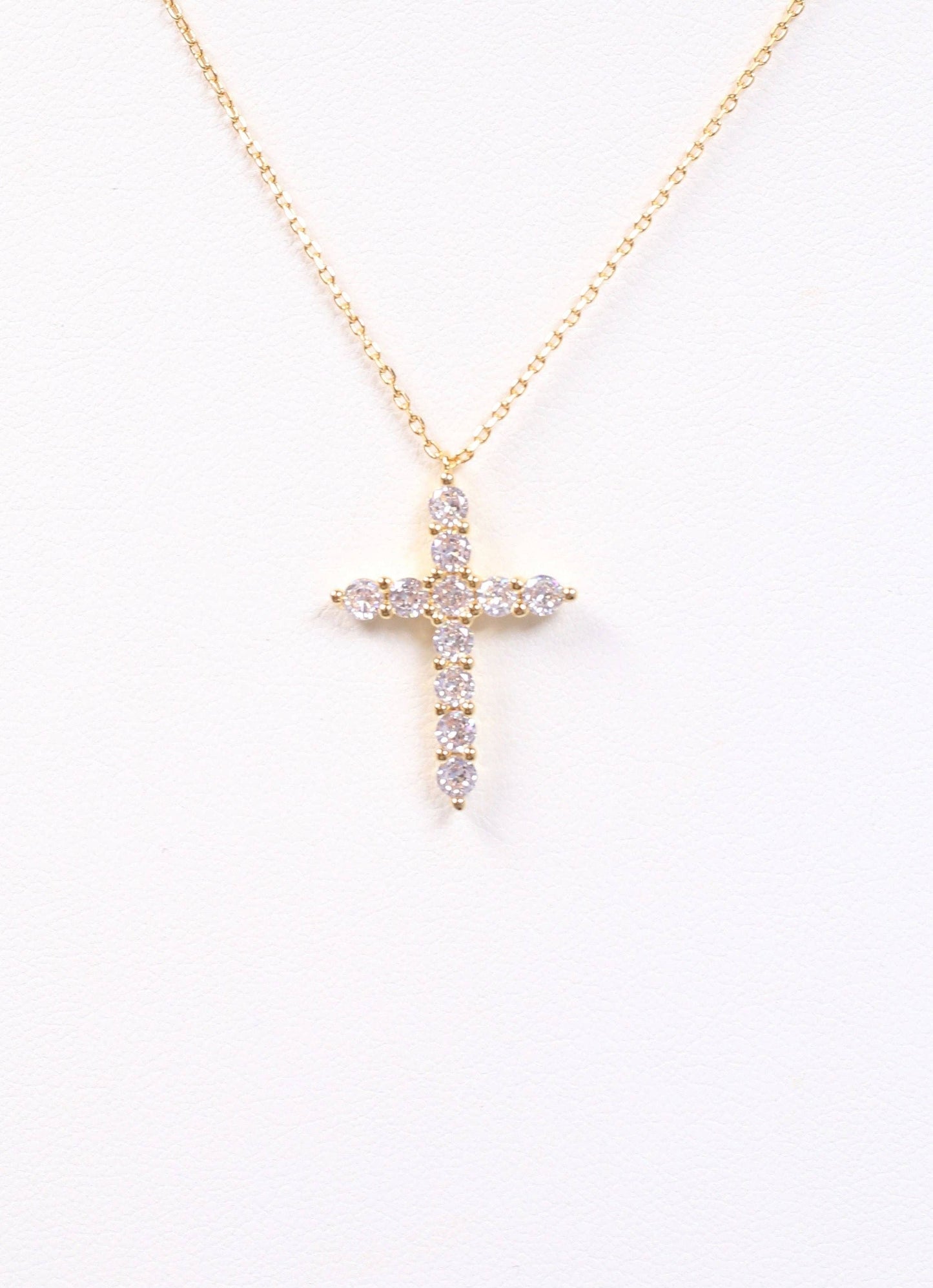 Valencourt CZ Cross Necklace GOLD
