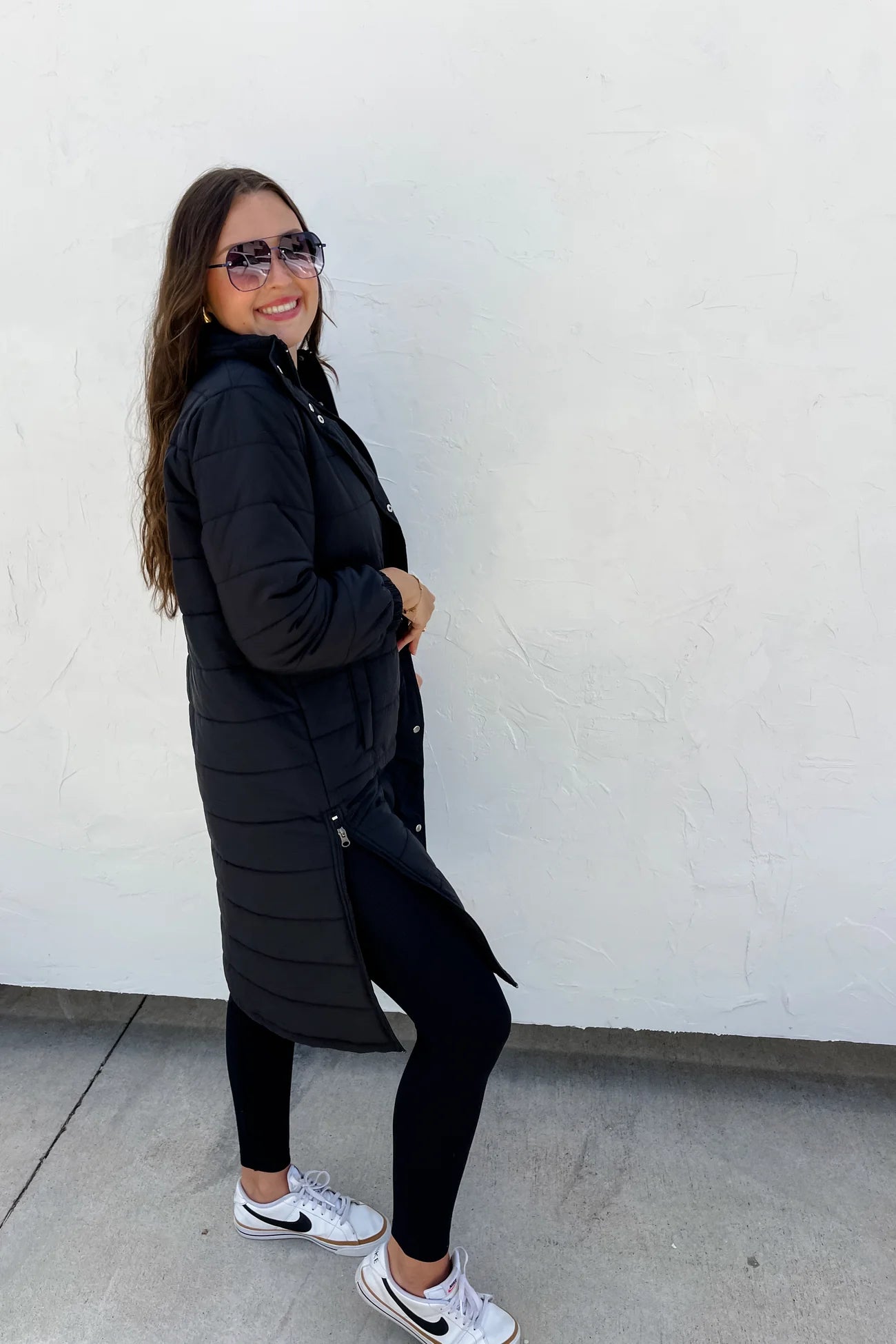 Long Puffer Jacket | Black