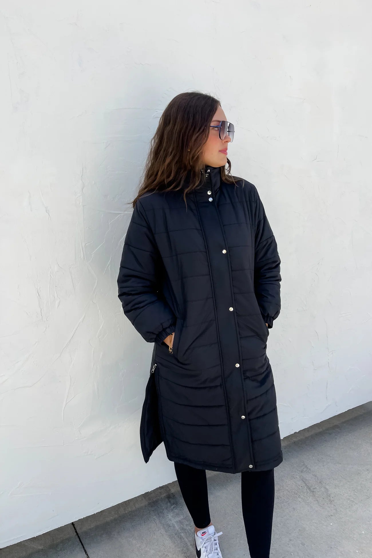 Long Puffer Jacket | Black