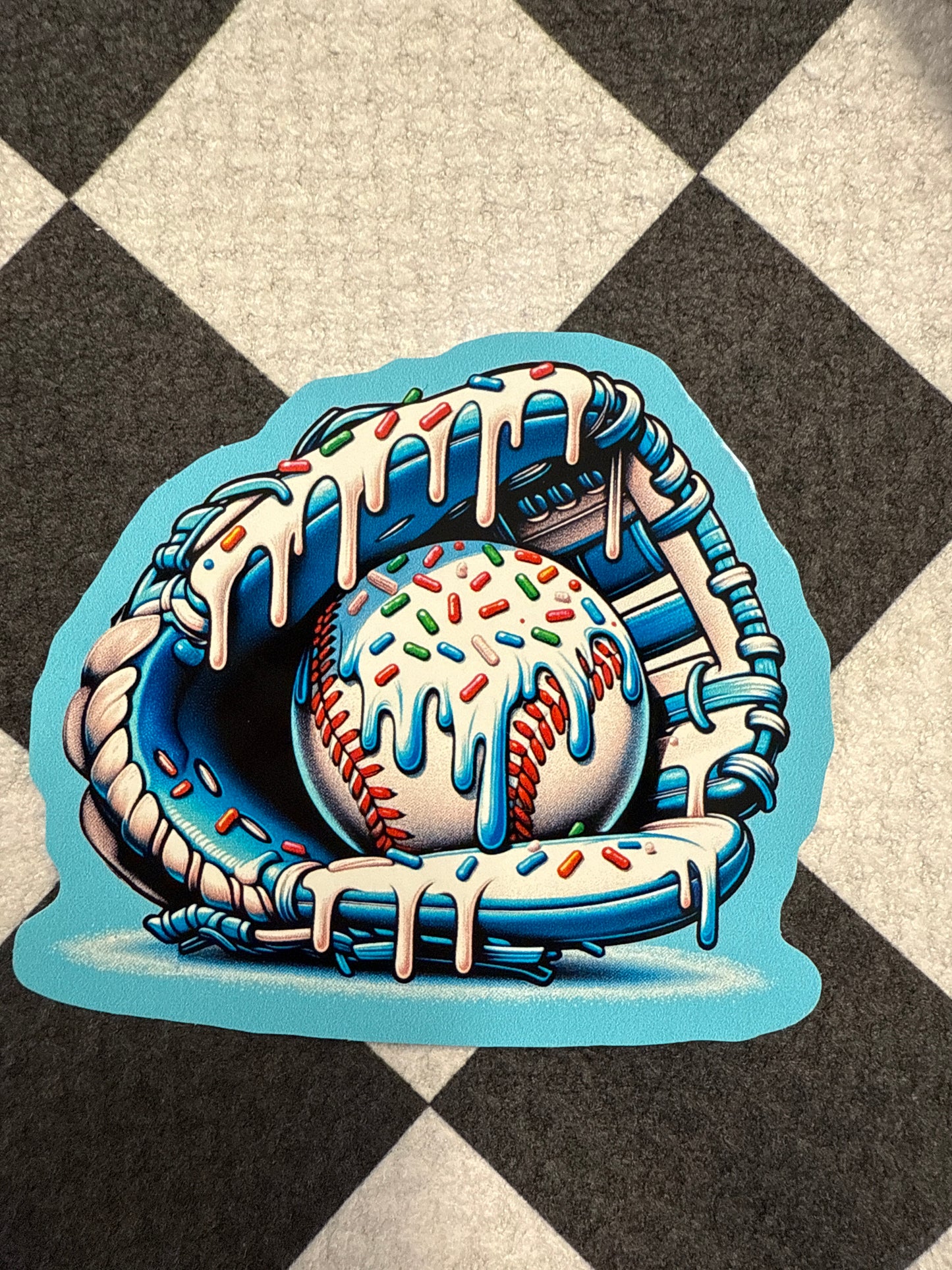 Baseball glove drip sticker