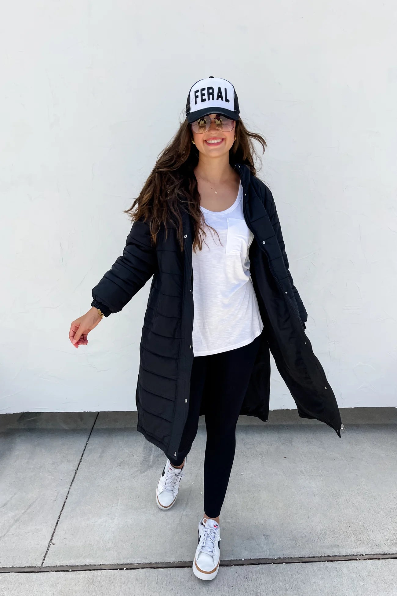 Long Puffer Jacket | Black