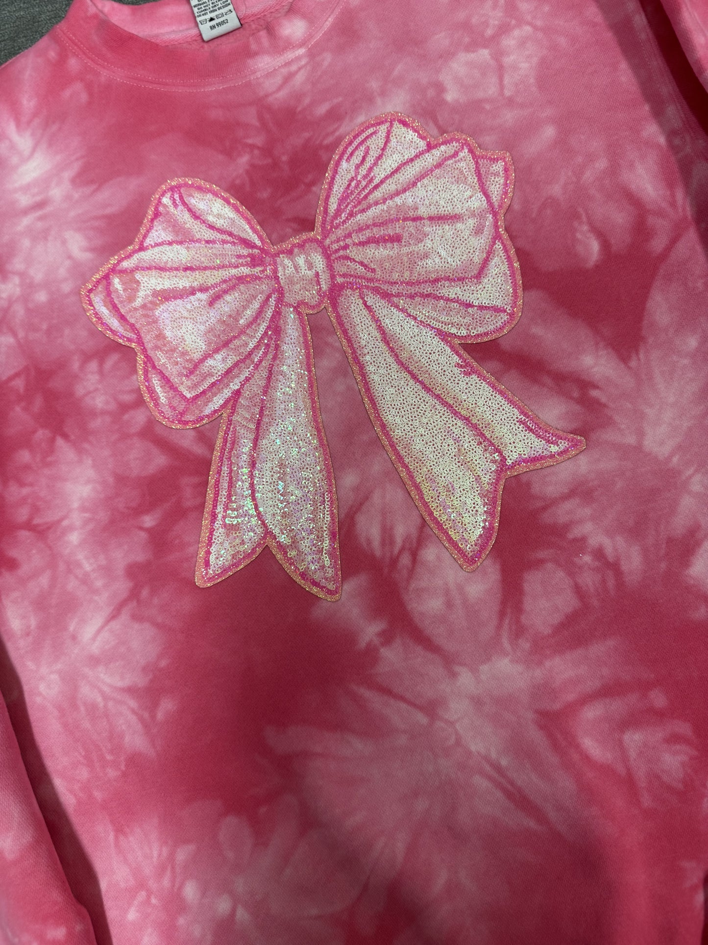 Sequin Bow Tie Dye Crewneck