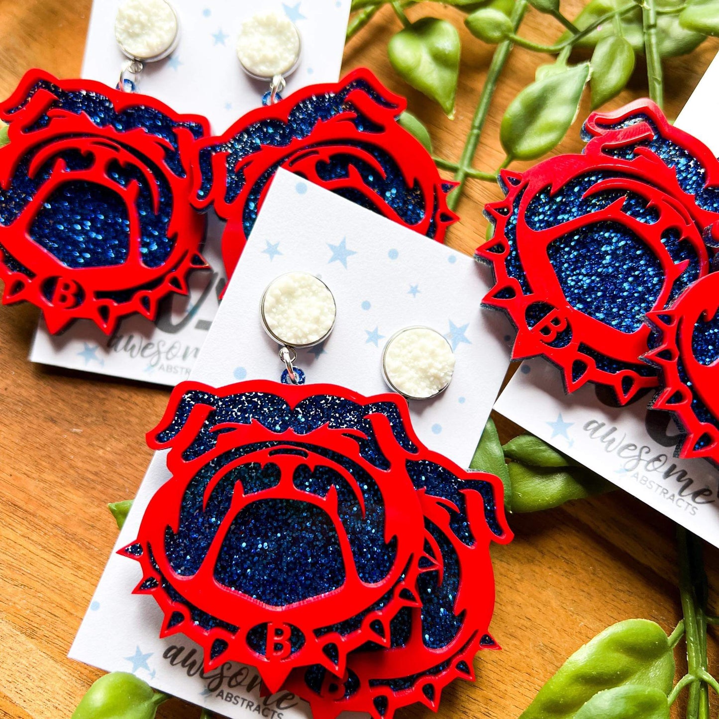 Bulldogs Acrylic Earrings