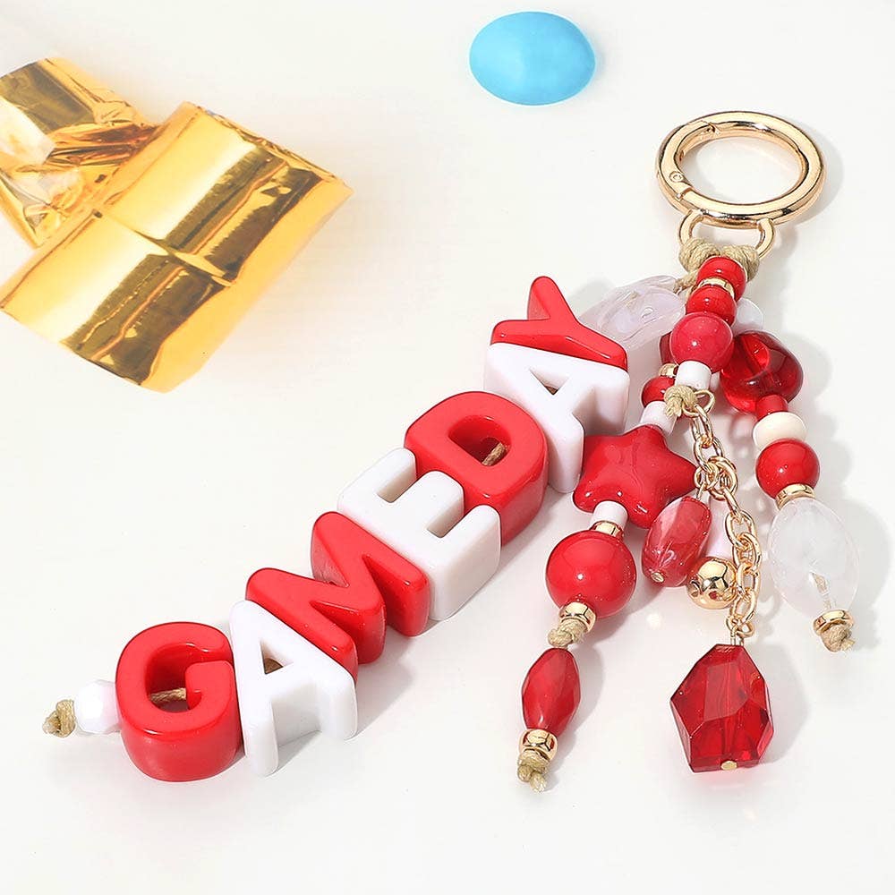 GAME DAY Star Beads Beaded Drop Keychain Bag Charm