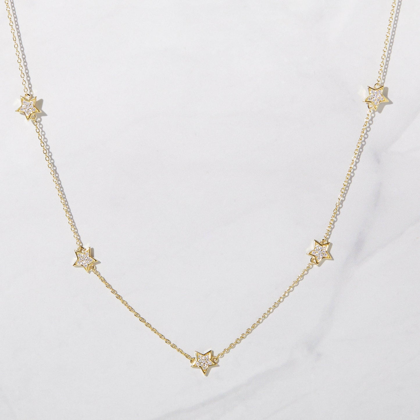 CZ Star Collar Necklace