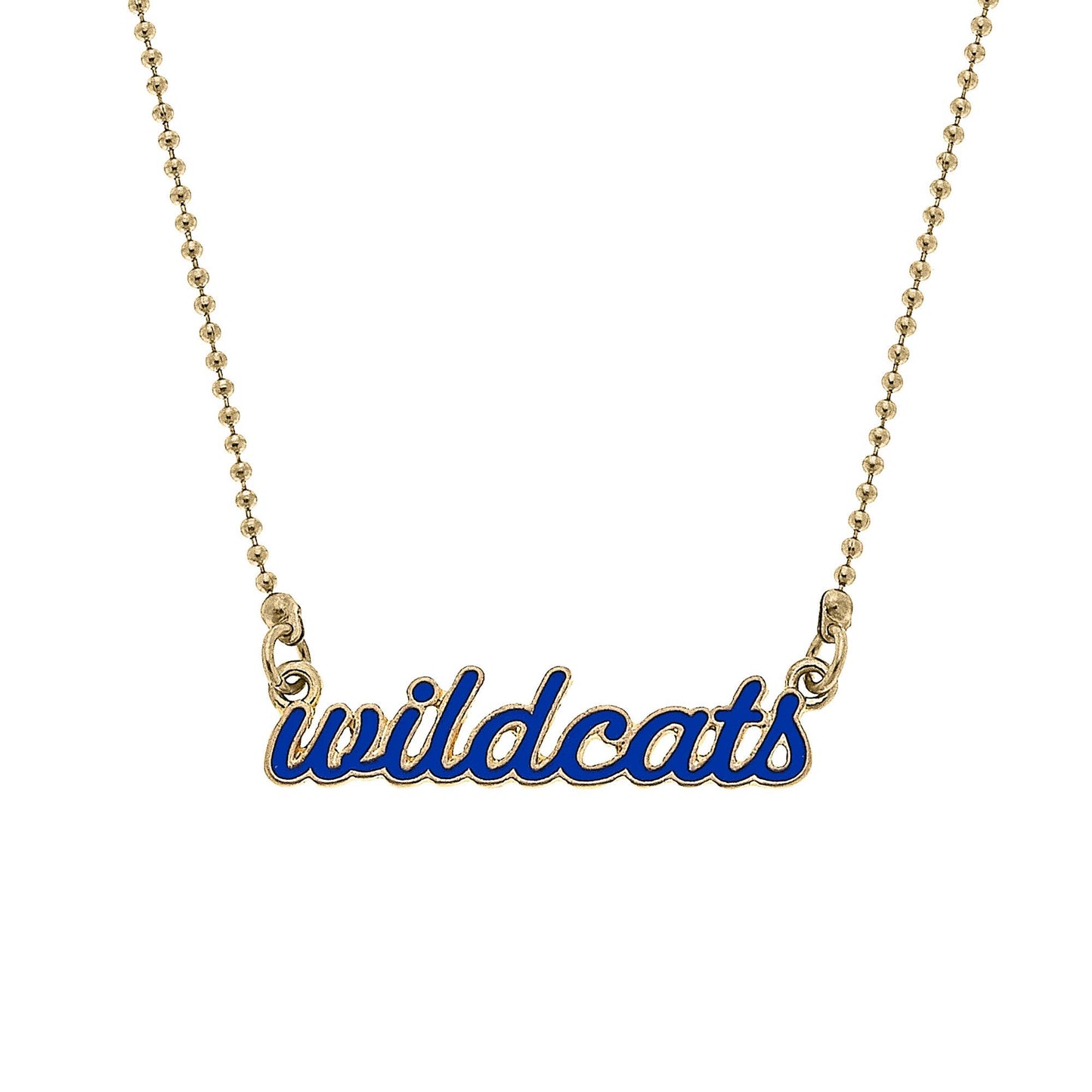 Kentucky Wildcats Enamel Script Necklace in Blue