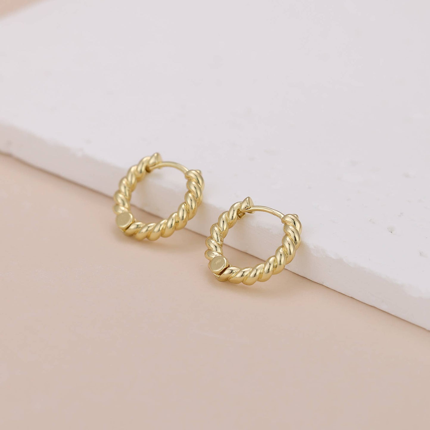 Twisted Small Huggie Hoop