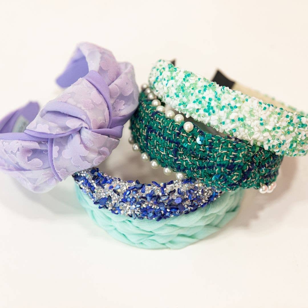 All That Glitters Headband - Blue + Silver