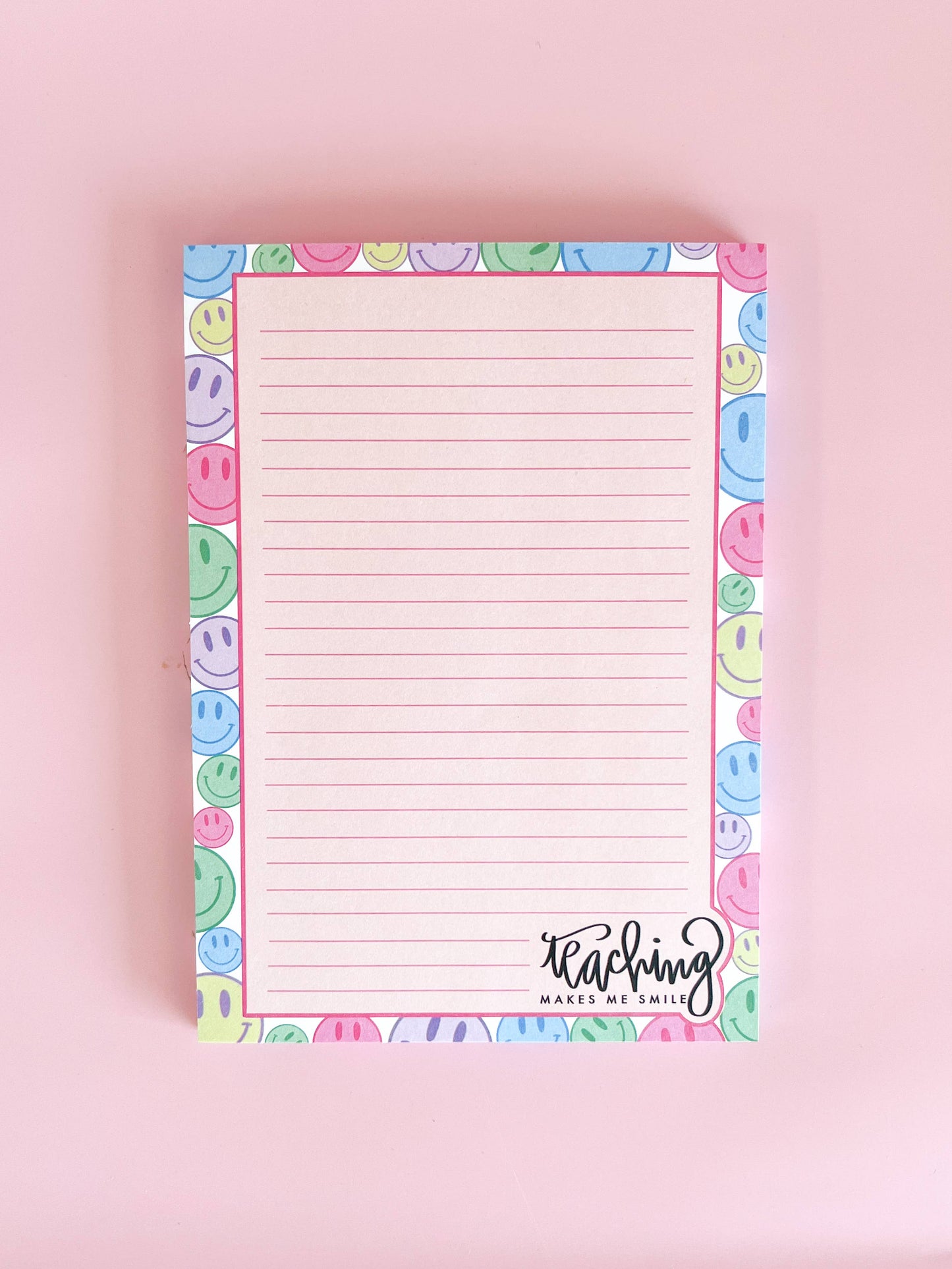 Teacher Gift Teacher notepad Teaching makes me smile notepad