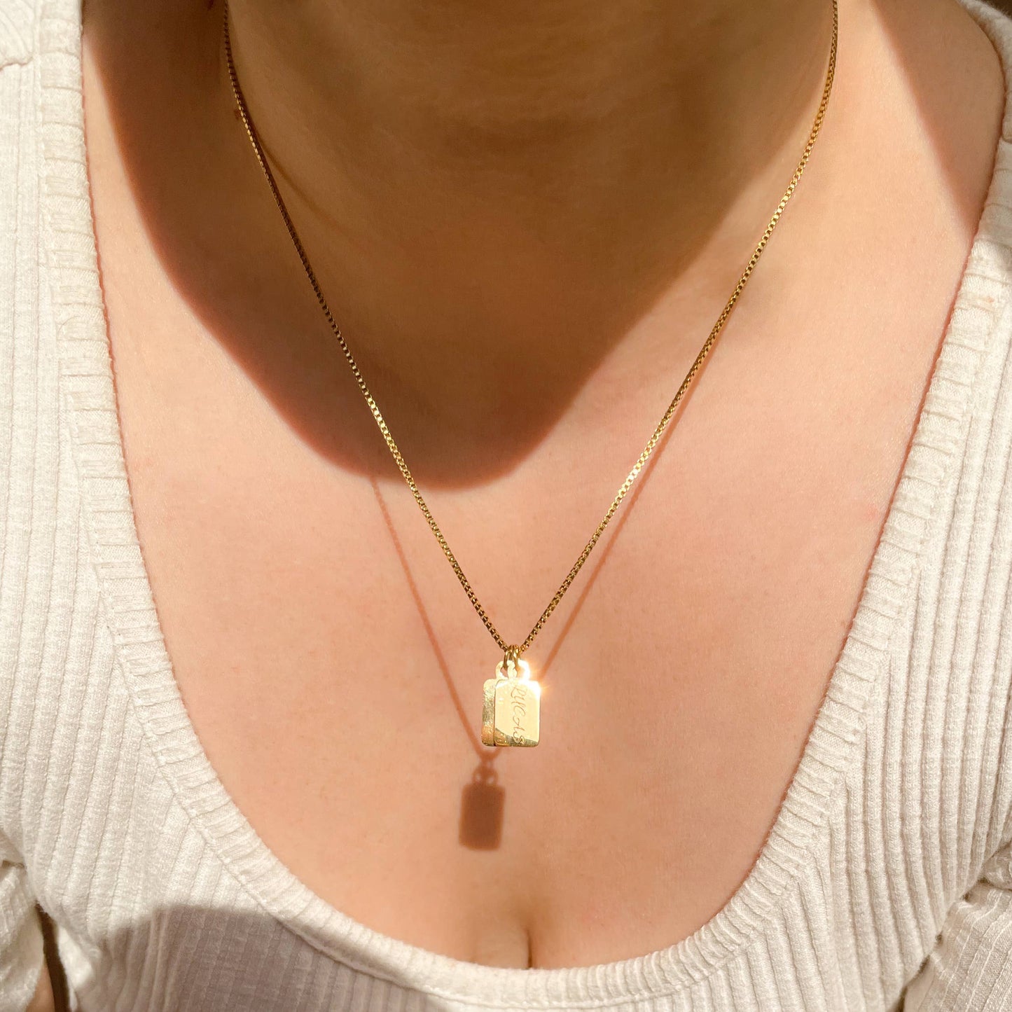 Custom Tag Charm Necklace - Multiple Bar Family Necklace
