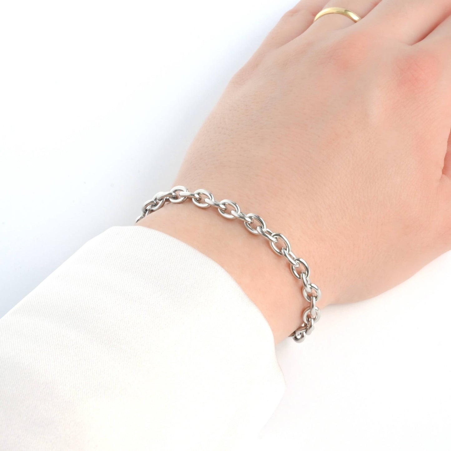 Stainless Steel Bold Bracelets - Chunky Gold Silver Bracelet