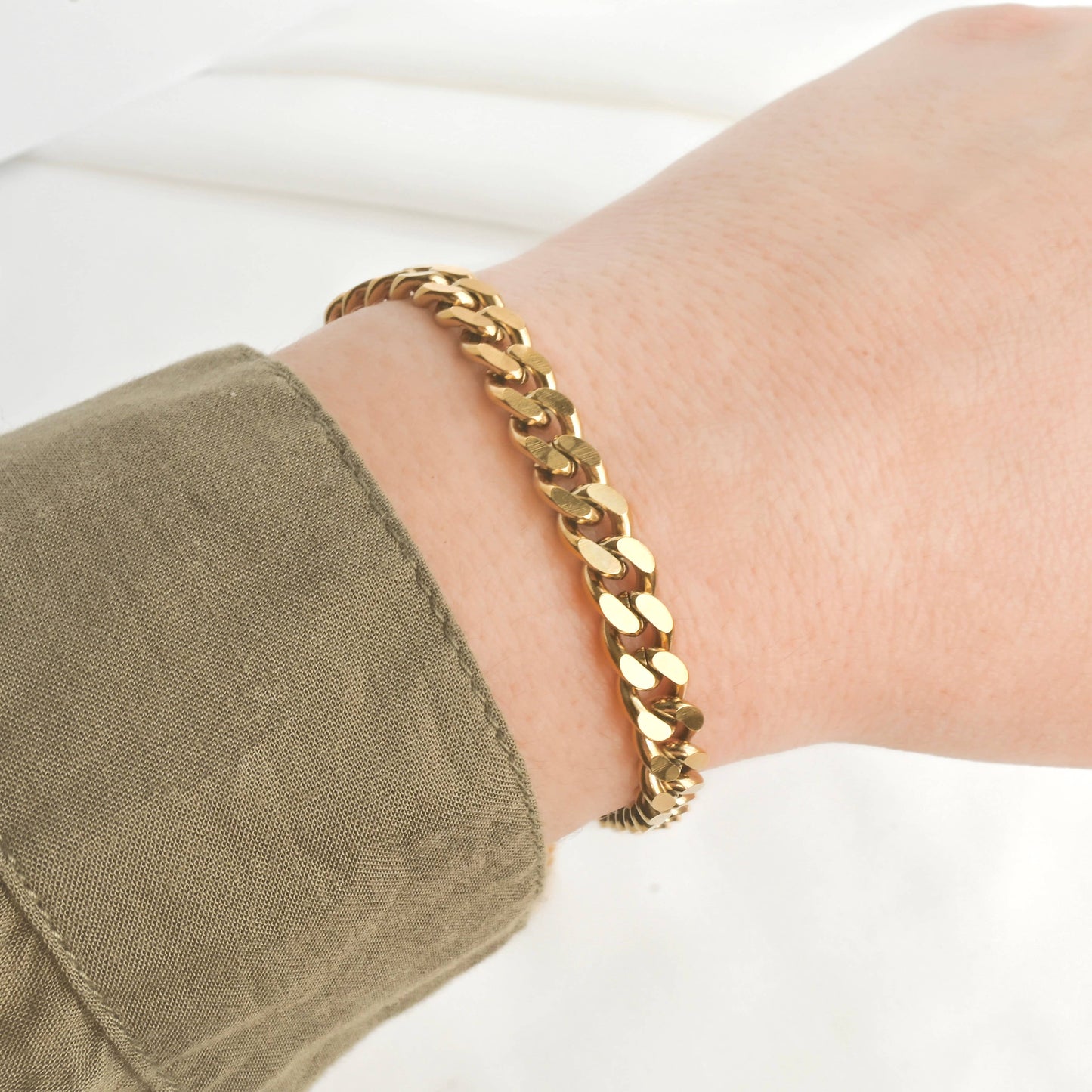 Stainless Steel Bold Bracelets - Chunky Gold Silver Bracelet