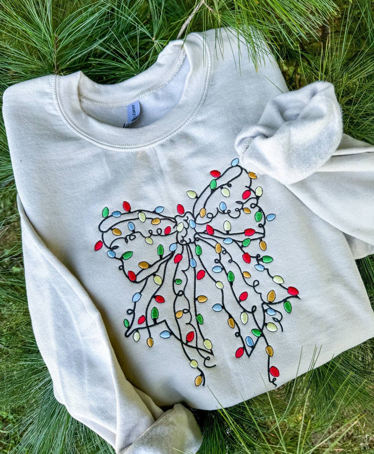 Christmas Bow Embroidered Sweatshirt